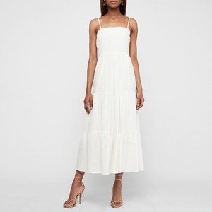 Textured Tie Shoulder Maxi Dress Express